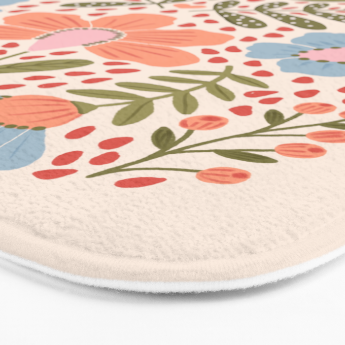 Spring Folksy Flower  Bath Mat Gallery Image 3