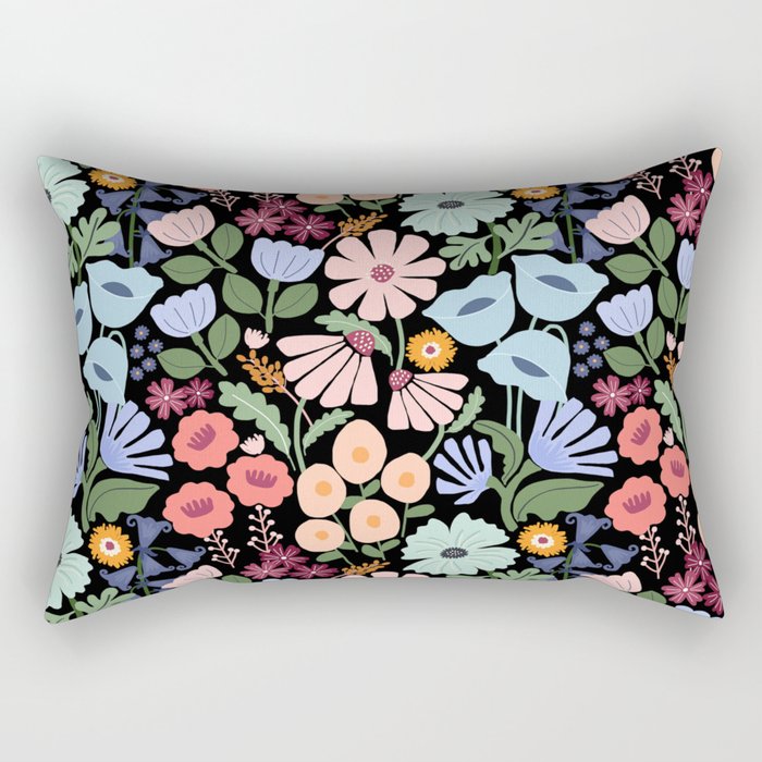 Meadow muse - night Rectangular Pillow Gallery Image 2