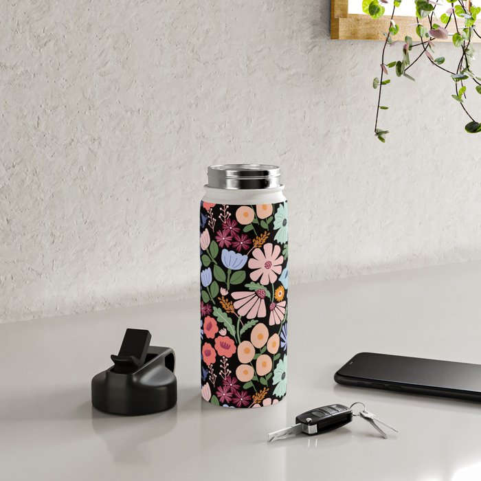 Meadow muse - night Water Bottle Gallery Image 4