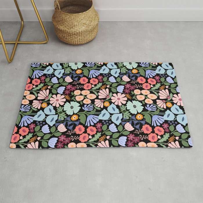 Meadow muse - night Rug Gallery Image 1
