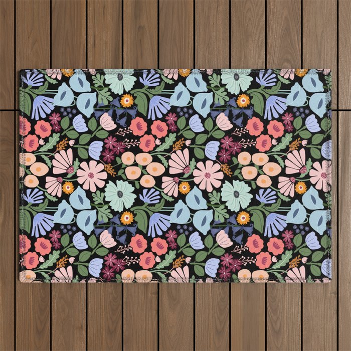 Meadow muse - night Outdoor Rug Gallery Image 1