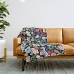 Meadow muse - night Throw Blanket Gallery Image 1