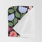 Meadow muse - night Throw Blanket Gallery Image 3