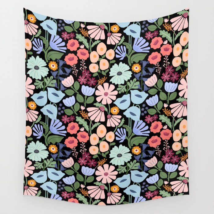 Meadow muse - night Wall Tapestry Gallery Image 1