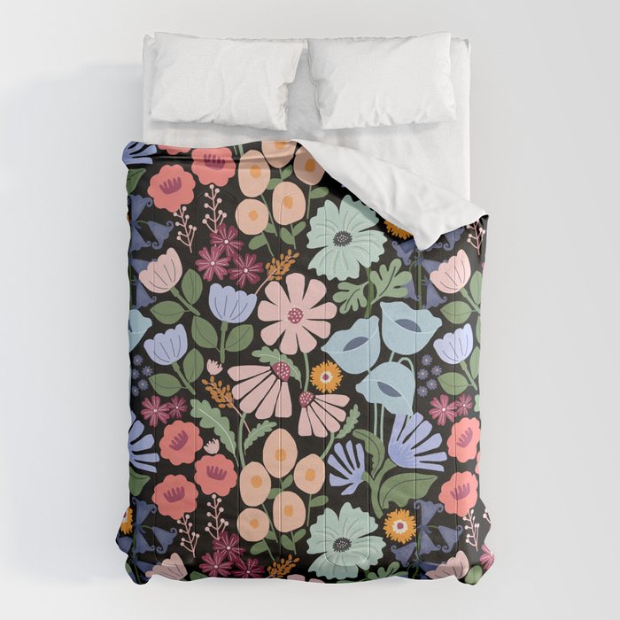 Meadow muse - night Comforter Gallery Image 6