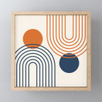Mid Century Modern Geometric 199.2 in Navy Blue Orange Mini Art Print Gallery Image 1