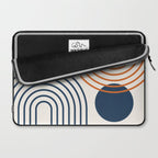 Mid Century Modern Geometric 199.2 in Navy Blue Orange Laptop Sleeve Gallery Image 2