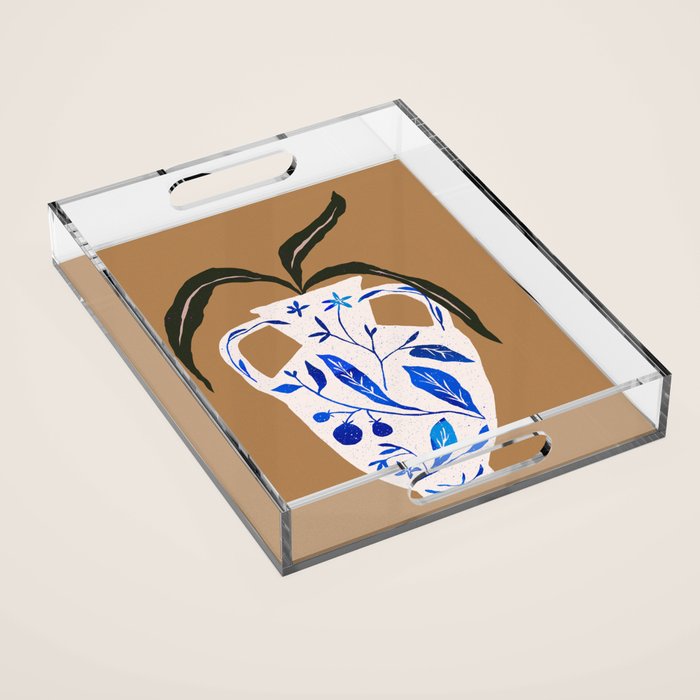 Dynasty Vase with Citrus & Blossoms Acrylic Tray Gallery Image 1