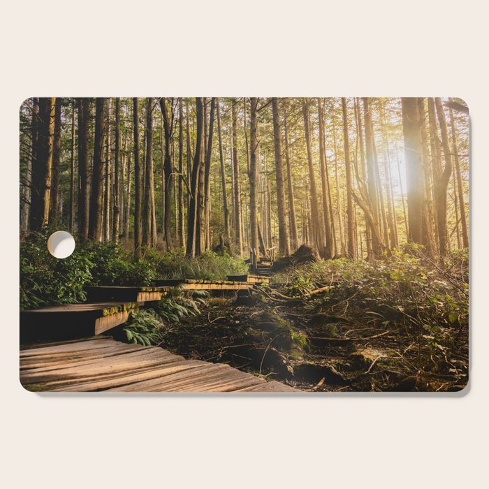 Forest Mountain Wanderlust Boardwalk - Nature Photography Cutting Board Gallery Image 1
