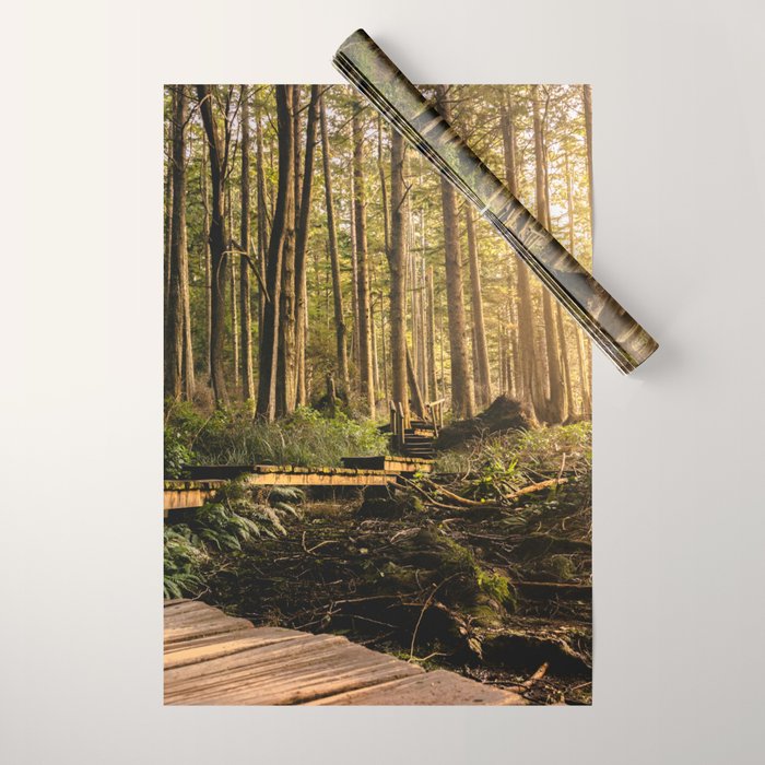 Forest Mountain Wanderlust Boardwalk - Nature Photography Wrapping Paper Gallery Image 1