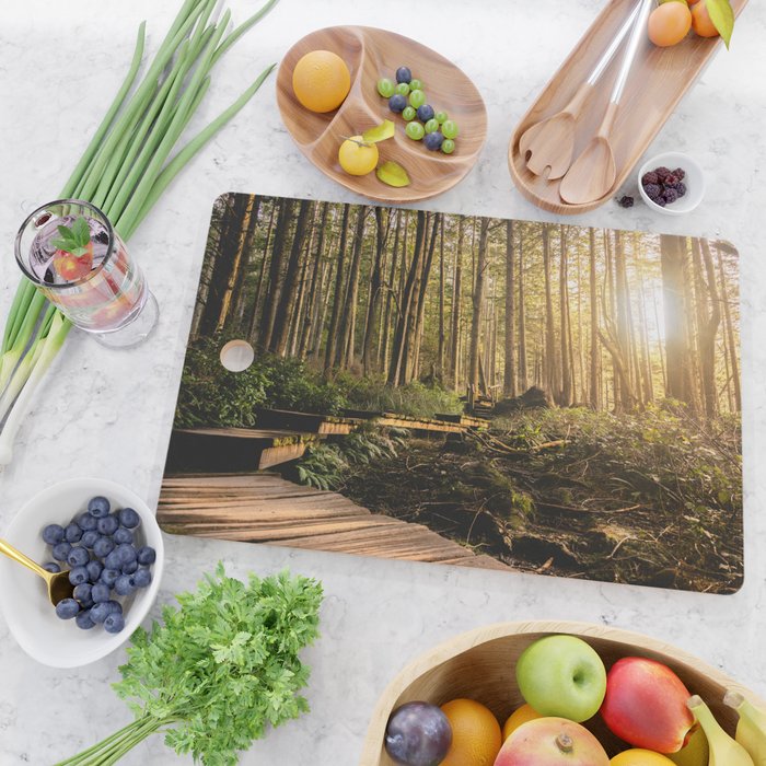 Forest Mountain Wanderlust Boardwalk - Nature Photography Cutting Board Gallery Image 2