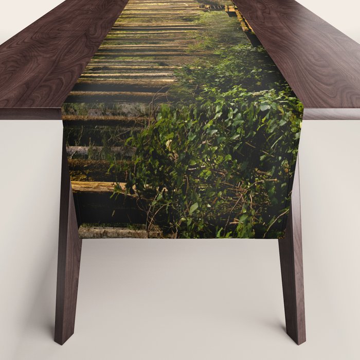 Forest Mountain Wanderlust Boardwalk - Nature Photography Table Runner Gallery Image 1