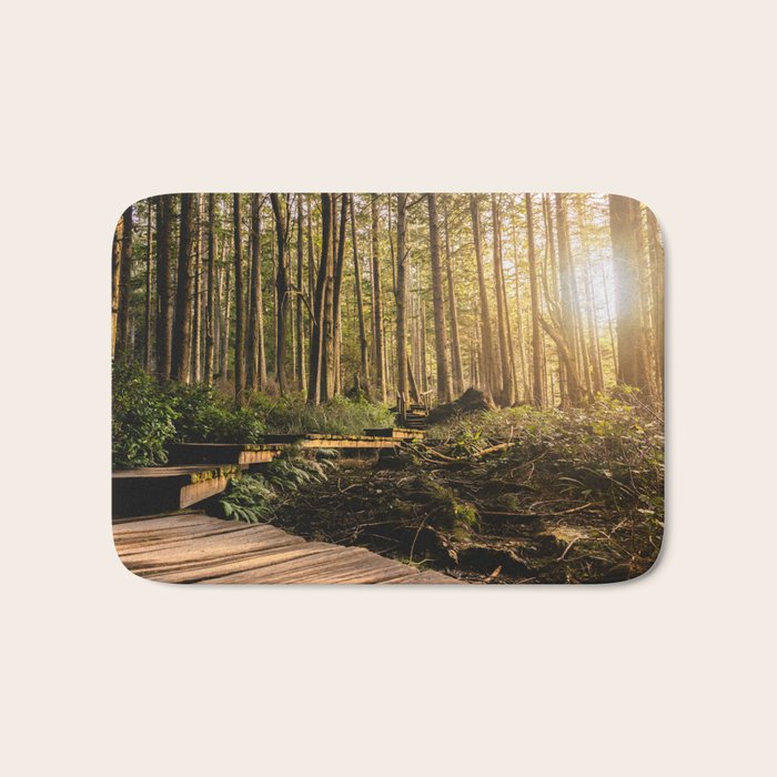 Forest Mountain Wanderlust Boardwalk - Nature Photography Bath Mat Gallery Image 1