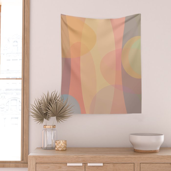 Pastel Abstract Wall Tapestry Gallery Image 2