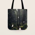 Spooky Ghost in the Forest Collage Tote Bag Gallery Image 1