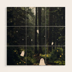 Spooky Ghost in the Forest Collage Wood Wall Art Gallery Image 1