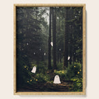 Spooky Ghost in the Forest Collage Serving Tray Gallery Image 1
