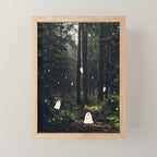 Spooky Ghost in the Forest Collage Mini Art Print Gallery Image 1