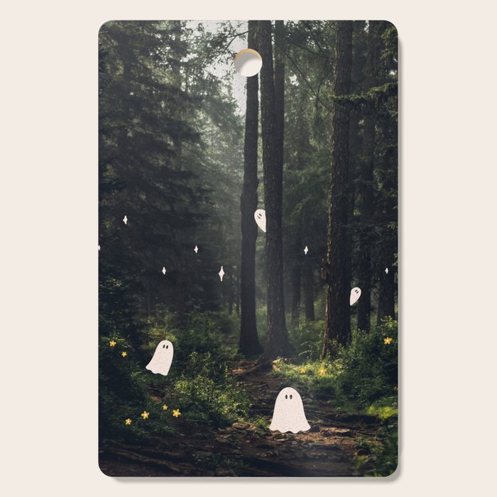 Spooky Ghost in the Forest Collage Cutting Board Gallery Image 1