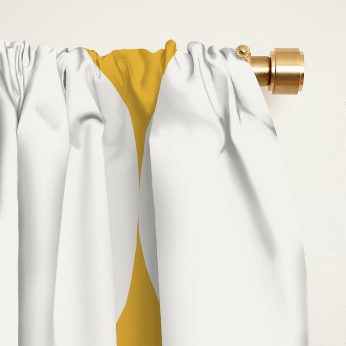Circular Minimalism - Retro Yellow White Window Curtain Gallery Image 2