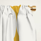 Circular Minimalism - Retro Yellow White Window Curtain Gallery Image 2