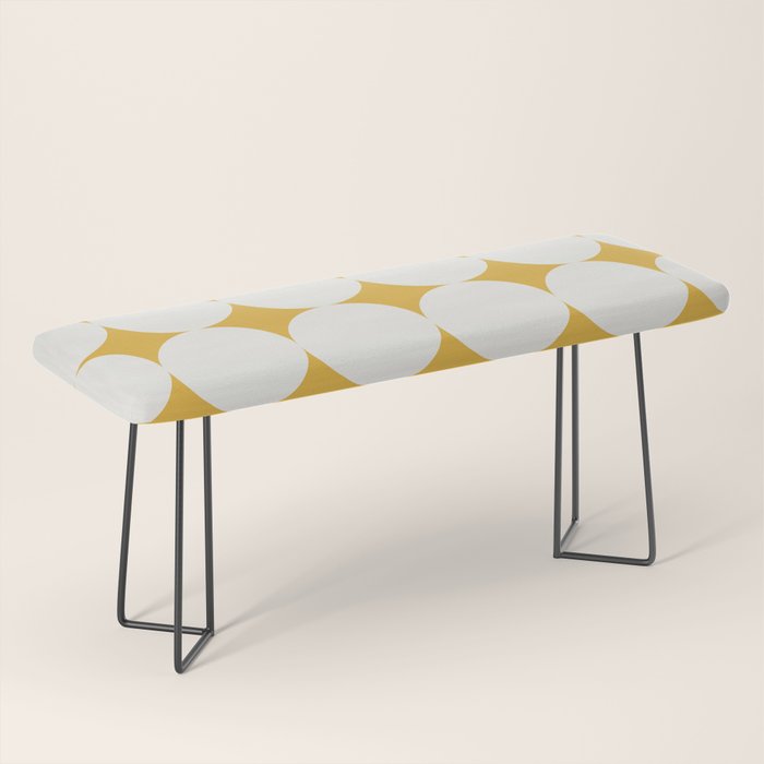 Circular Minimalism - Retro Yellow White Bench Gallery Image 1