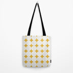 Circular Minimalism - Retro Yellow White Tote Bag Gallery Image 2