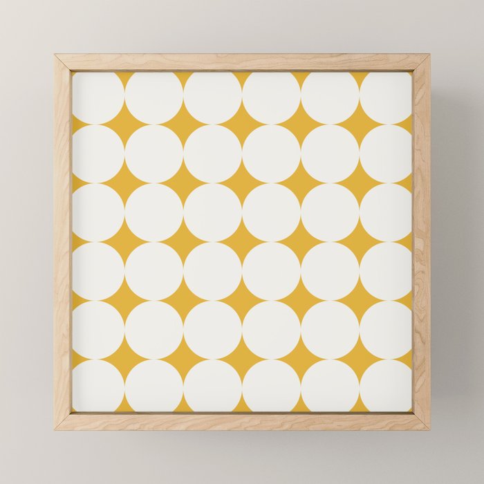 Circular Minimalism - Retro Yellow White Mini Art Print Gallery Image 1