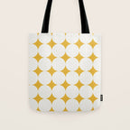 Circular Minimalism - Retro Yellow White Tote Bag Gallery Image 1