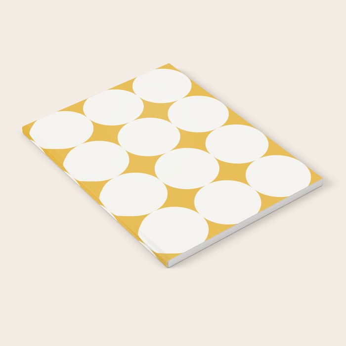 Circular Minimalism - Retro Yellow White Notebook Gallery Image 2