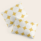 Circular Minimalism - Retro Yellow White Pillow Sham Gallery Image 3