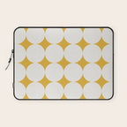Circular Minimalism - Retro Yellow White Laptop Sleeve Gallery Image 1