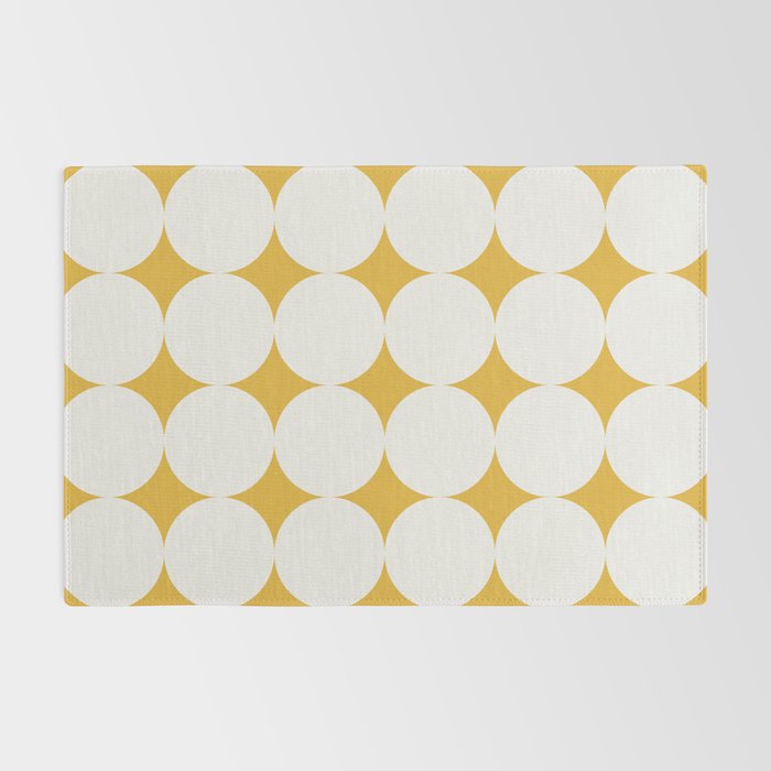 Circular Minimalism - Retro Yellow White Rug Gallery Image 2