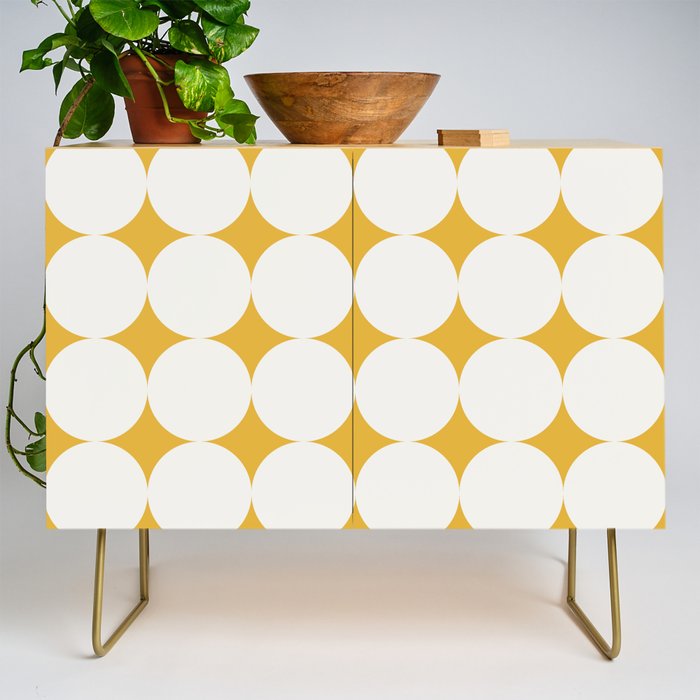 Circular Minimalism - Retro Yellow White Credenza Gallery Image 1