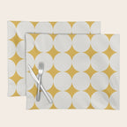 Circular Minimalism - Retro Yellow White Placemat Gallery Image 1