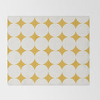 Circular Minimalism - Retro Yellow White Throw Blanket Gallery Image 2