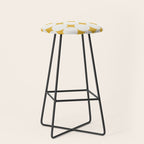 Circular Minimalism - Retro Yellow White Stool Gallery Image 1