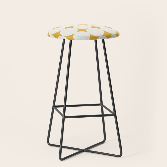 Circular Minimalism - Retro Yellow White Stool Gallery Image 1