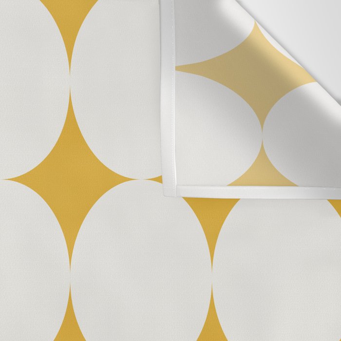 Circular Minimalism - Retro Yellow White Wall Tapestry Gallery Image 3