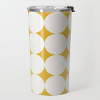 Circular Minimalism - Retro Yellow White Travel Mug Gallery Image 2