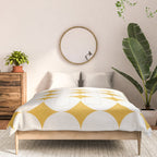 Circular Minimalism - Retro Yellow White Comforter Gallery Image 3