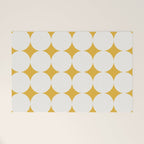 Circular Minimalism - Retro Yellow White Welcome Mat Gallery Image 1