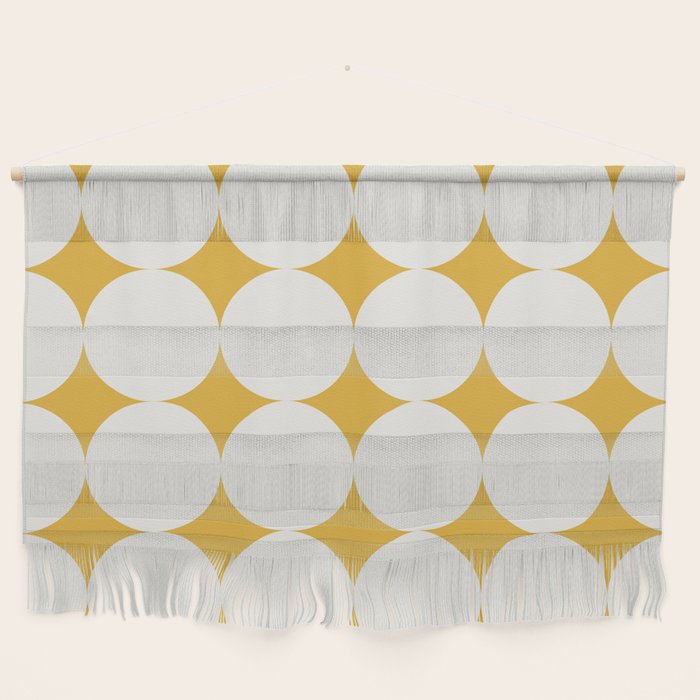Circular Minimalism - Retro Yellow White Wall Hanging Gallery Image 1
