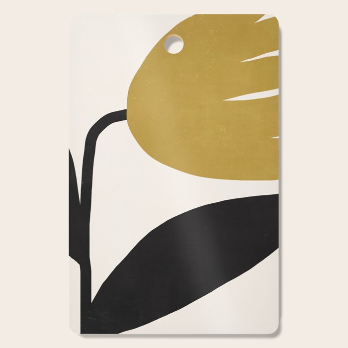 Abstract Flora - ochre Cutting Board Gallery Image 1