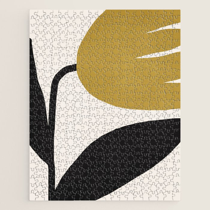 Abstract Flora - ochre Jigsaw Puzzle Gallery Image 1
