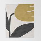 Abstract Flora - ochre Throw Blanket Gallery Image 2