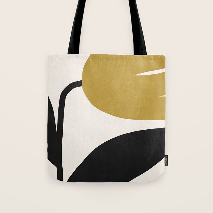 Abstract Flora - ochre Tote Bag Gallery Image 1