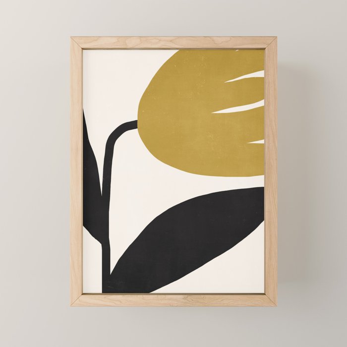 Abstract Flora - ochre Mini Art Print Gallery Image 1
