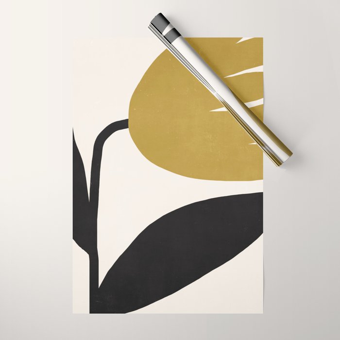 Abstract Flora - ochre Wrapping Paper Gallery Image 1