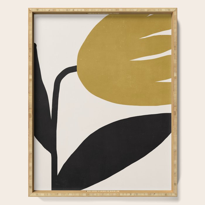 Abstract Flora - ochre Serving Tray Gallery Image 1